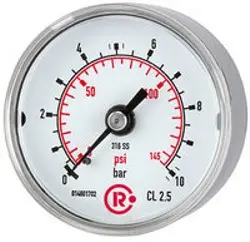 Produktfoto 1 von 4142 4142, Standardmano, CrNi-Stahl, G 1/4 hinten zentr., 0 - 1,6 bar, Ø 40