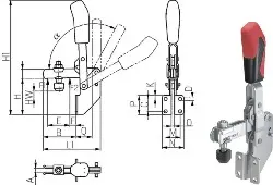 Produktfoto 1 von 90324 Senkrechtspanner offener Arm Gr.2 Winkelfuß AMF