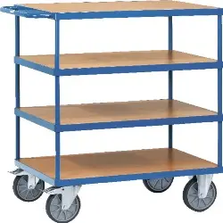 Produktfoto 1 von 2442 Schwerer Tischwagen 4 Böden 1000x700 mm, Tragkraft 600 kg