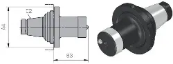 Produktfoto 1 von 339025000 Voreinstell-Adapter Quick Flex Werksnorm ER-25QF WTO