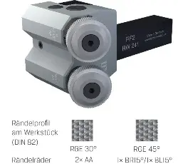 Produktfoto 1 von 31000666 Rändelfräswerkzeug RF 2 o.R. 241-20/25M 10 - 250 ZEUS