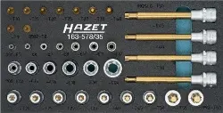 Produktfoto 1 von 163-587/35 Steckschlüssel-Satz-Einlage Torx, 1/4'+1/2', 35-tlg. HAZET