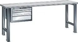59.005.514 Werkbank 1500x750x840 mm Multi 40,SL-Block,l-grau/-blau