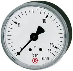 Produktfoto 1 von 206 206, Standardmanometer, Stahlblechgeh., G 1/4 hinten, 0-10,0 bar, Ø 50