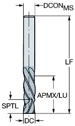 Produktfoto 1 von 2P4601600NA1630 SANDVIK Schaftfräser mit Geometrie