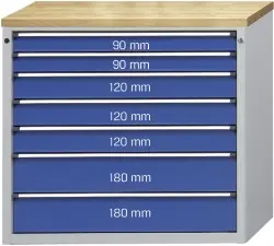 Produktfoto 1 von 9991330019 Schubladenschrank Modell 3005 B1060 × T675 × H980 mm -ANKE-