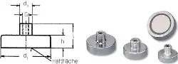 Produktfoto 1 von GM11203-8 Flachgreifer aus SmCo, mit Gewindebuchse
