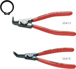 Produktfoto 1 von 46 21 A41 KNIPEX-Sicherungsring-Zange abgewinkelt, für Außenringe