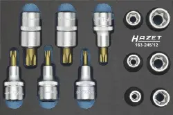 Produktfoto 1 von 163-245/12 Schraubendr.-Einsatz-Einlage Torx, 1/2', 12-tlg. -HAZET-