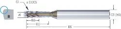 Produktfoto 1 von 2.CMC42.C2Z4.200.1 CrazyMill Cool-C VHM SNP ER 5,0xd,UNI, IK, Z4, 2,00/R=0,10