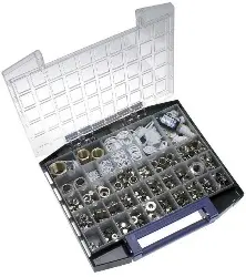 Produktfoto 1 von MULTIBOX MSV Fitting-Sortiment, 744-teilig Messing vernickelt