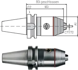 Produktfoto 1 von 30336056 Präzisions-Kurzbohrfutter ISO 7388-2 J 40x0,5-13 WTE