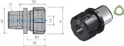 Produktfoto 1 von C4-W-391.14-32052 Spannzangen-Adapter ISO26623-1 PSC 40xER32 WTO