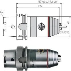 Produktfoto 1 von 30336010 Präzisions-Kurzbohrfutter ISO 12164-1 HSKA 63x0,3- 8WTE