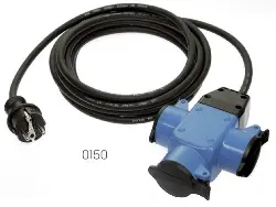 Produktfoto 1 von 62058 Neopren-Verlängerungskabel 4,5 m mit 3-fach Verteiler