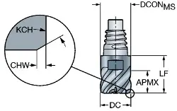 31616FM65016000L1730 CoroMill® 316 Vollhartmetall-Fräskopf für die Schlichtbearbeitung