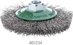 Produktfoto 1 von 422367 Kegelbürste gewellt, V2A- Draht, 0,30 mm, M14-Gewinde