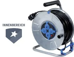 Produktfoto 1 von 10412 Metall-Kabeltrommel 50 m H05RR-F 3G1,5 / Gummikabel