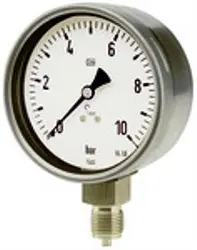 Produktfoto 1 von 4002 4002, Manometer, CrNi-Stahl, G 1/4 radial unten, 0 - 2,5 bar, Ø 63