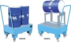 Produktfoto 1 von AW 60-1 SRF, VERZINKT Stahlauffangwanne mobil 1 Fass 61l, 800x500x415 mm, verzinkt