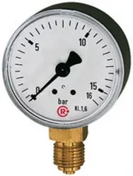 Produktfoto 1 von 6303-K 6303-K, Standardmanometer, Kunststoffgeh., G 1/4 unten, -1/+1,5 bar, Ø 63