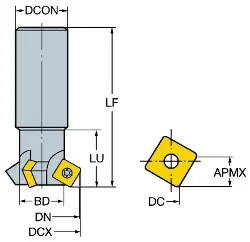 Produktfoto 1 von R2156432A324512 SANDVIK U-MAX Schaftfräser zum Fasen