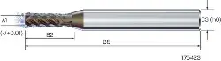 Produktfoto 1 von 2.CMC42.M1Z4.100.1 CrazyMill Cool-M VHM SNP 3,0xd,UNI, IK, Z4, 1,00 MIKRON