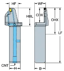 Produktfoto 1 von QFULFH38C2525100B SANDVIK CoroCut QF QS Schaftwerkzeug zum Axialeinstechen