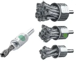 Produktfoto 1 von 451458 Pinselbürste gezopft, rostfrei 6 mm-Schaft, D=6 mm/0,25 mm