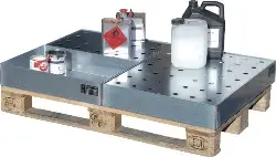 Produktfoto 1 von KGW-P 3V Kleingebindewanne für Paletten verzinkt, 1200x800x100 mm, 60l