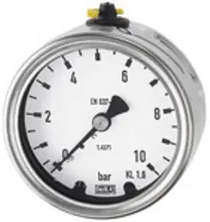 Produktfoto 1 von 4092 4092, Manometer, CrNi-Stahl, G 1/2 hinten exzentr., 0 - 4,0 bar, Ø 100