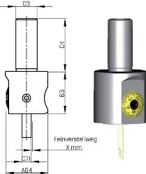 Produktfoto 1 von 204.016.032.032 Micro-Ausdrehkopf analog DIN1835 16,00mm, 0,30 - 19,1
