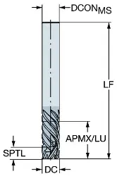2P4601270OAO10M SANDVIK CoroMill® Plura solid carbide square shoulder end mill