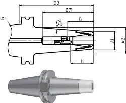 Produktfoto 1 von 44314401000 Spannfutter CentroP kon. Lang ISO 7388-1 AD/AF 40xCP16