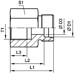 Produktfoto 1 von GAI28LRCFX EO Gerader Aufschraubstutzen