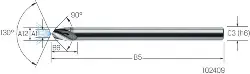 Produktfoto 1 von 2.CC.40080.90 CrazyDrill Twicenter VHM RIP 90 Grad, IKZ, 4,00mm MIKRON