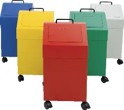 Produktfoto 1 von 630-045-2-0-735 / 9900023196 Wertstoffsammler fahrbar, RAL 7035, 45 Liter, 715x330x310 mm