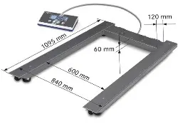 Produktfoto 1 von UIB 1.5T-4 Palettenwaage Wägebereich 1500kg, 500g