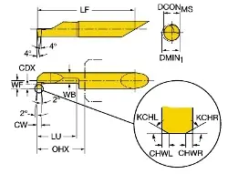 Produktfoto 1 von CXS06G1506215R7014 CoroTurn® XS Vollhartmetallwerkzeug zum Einstechen