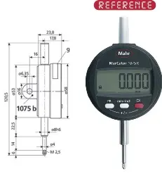 Produktfoto 1 von 4336020 Digital Messuhr 1075 R 12,5x0,005mm/0,0001',IP52 MAHR
