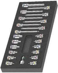 Produktfoto 1 von 05150113001 Schraubendr.-Einsatz-Satz TORX Einlage, 3/8', 22-tlg. -Wera-