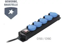 Produktfoto 1 von 38609 PROFI-Steckdosenleiste 5-fach 1,5 m Zuleitung H07RN-F 3G1,5