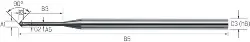 Produktfoto 1 von 2.DC.03180090.1 CrazyMill Champfer VHM RIP Doub.,UNI,3xd, Z5 1,80 MIKRON