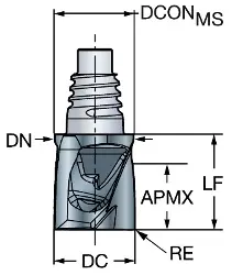 316-12SM210-12005P1730 CoroMill® 316 Vollhartmetall-Fräskopf für die Hartbearbeitung