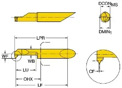 Produktfoto 1 von CXS06TH100VM6215R7014 CoroTurn® XS Vollhartmetallwerkzeug zum Gewindedrehen