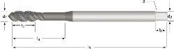 Produktfoto 1 von 26181755 DORMER Gewindebohrer, extra lang, metrisch, DIN-Standard