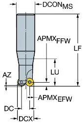 Produktfoto 1 von R300020A25L10L SANDVIK COROMILL 300 Schaftfräser