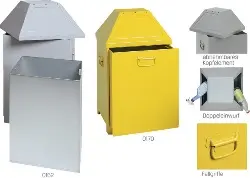 Produktfoto 1 von 5301001 / 9900014460 Putzwollbehälter, 95 L signalgelb, 870x450x450 mm