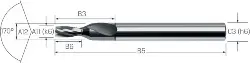 Produktfoto 1 von 2.PD.02800.170 CrazyDrill Crosspilot VHM RIP 2xd, UNI, 2,80mm MIKRON