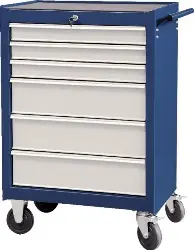 Produktfoto 1 von 4901-50 Werkstattwagen, unbestückt 6 Schubladen, blau